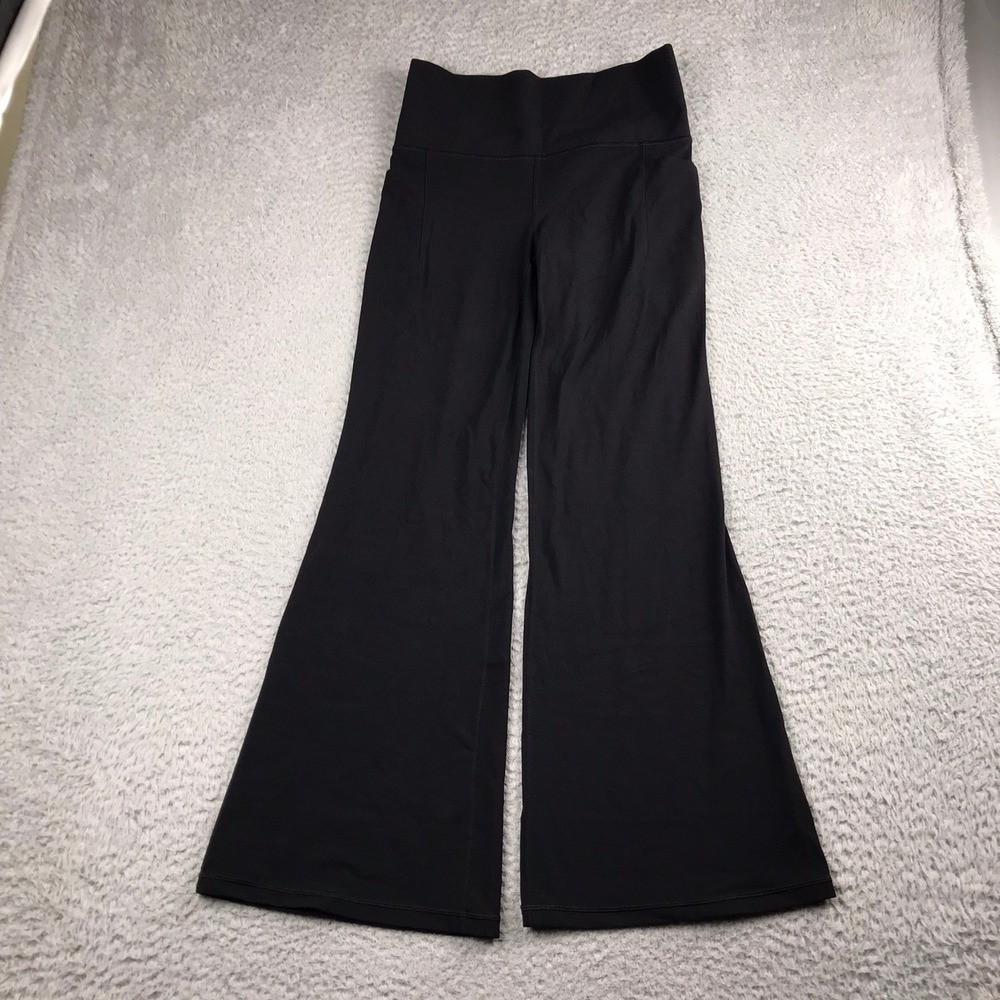 Athleta Salutation Stash Flare Pant Women M Petite (27x29) Black High Rise Yoga
